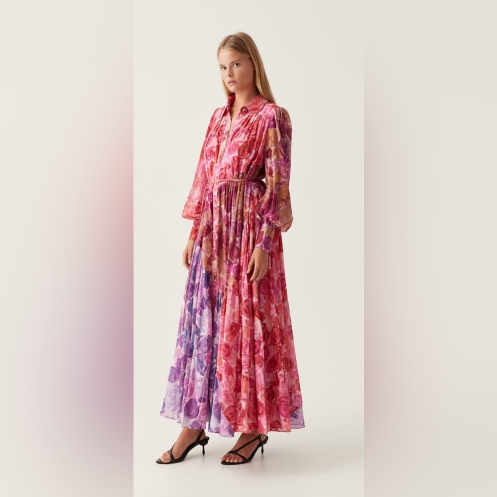 Aje Collisions Smock Floral Maxi Dress